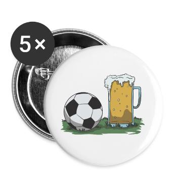 Soccer and beer gift idea - Buttons large 2.2''/56 mm (5-pack) - white - Front