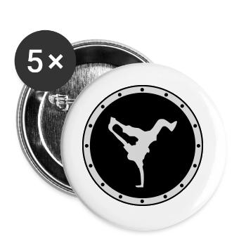 Hip Hop - Lot de 5 grands badges (56 mm) - blanc - Devant