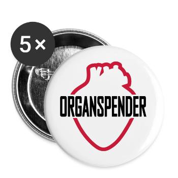 Organspender - Buttons groß 56 mm (5er Pack) - Weiß - Vorne