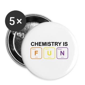 Chemistry Fun Chemistry Saying Gift - Buttons large 2.2''/56 mm (5-pack) - white - Front