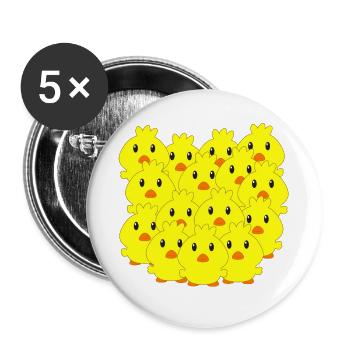 Küken, Ostern, Tiere für Kinder, süßes Kücken - Buttons groß 56 mm (5er Pack) - Weiß - Vorne
