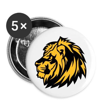 lion wild animals in 1710 - Buttons large 2.2''/56 mm (5-pack) - white - Front