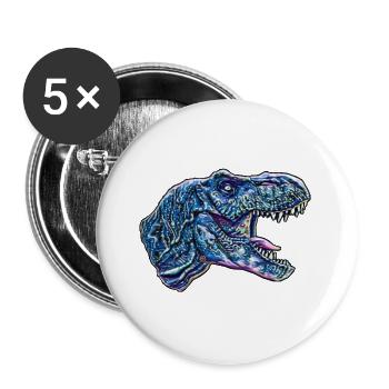 T-Rex - Buttons large 2.2''/56 mm (5-pack) - white - Front