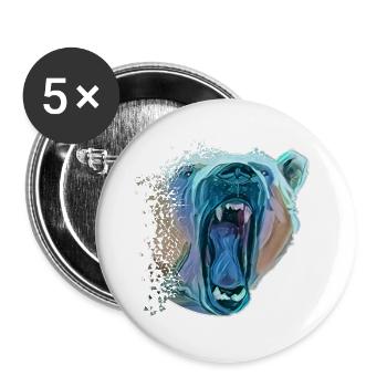Ours polaire - Lot de 5 grands badges (56 mm) - blanc - Devant
