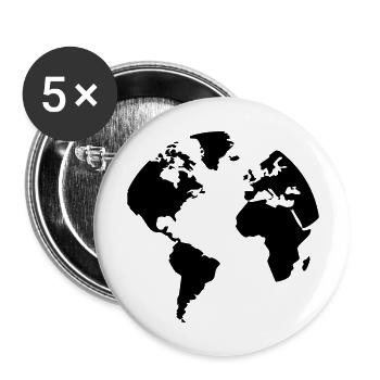 Earth - Erde - Buttons groß 56 mm (5er Pack) - Weiß - Vorne