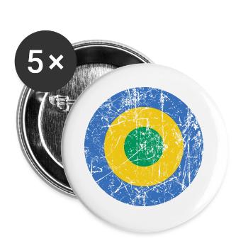 Gabon vintage aviation cockade Africa - Buttons large 2.2''/56 mm (5-pack) - white - Front