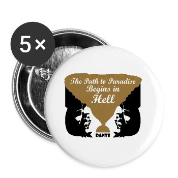 Dante - Buttons groß 56 mm (5er Pack) - Weiß - Vorne