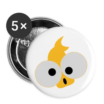 Fisch - Buttons groß 56 mm (5er Pack) - Weiß - Vorne