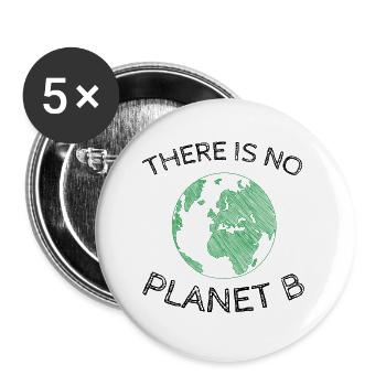 There is no Planet B Geschenk - Lot de 5 grands badges (56 mm) - blanc - Devant