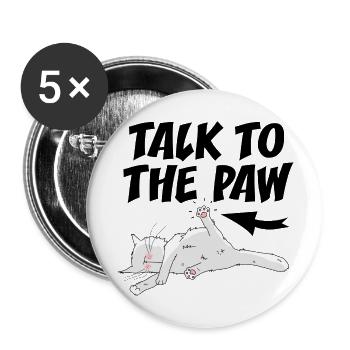 Parle à ma patte. - Lot de 5 grands badges (56 mm) - blanc - Devant