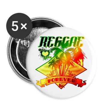 reggae forever - Lot de 5 grands badges (56 mm) - blanc - Devant