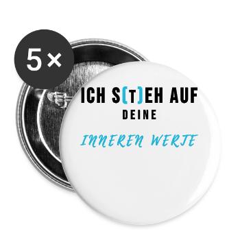 Ärzte Innere Medizin Werte Internist Geschenk - Buttons groß 56 mm (5er Pack) - Weiß - Vorne