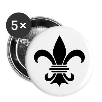 fleur_de_lis_schwertlilie_f1 - Buttons large 2.2''/56 mm (5-pack) - white - Front