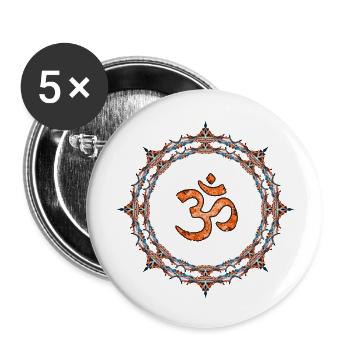 Orange Om - Buttons groß 56 mm (5er Pack) - Weiß - Vorne