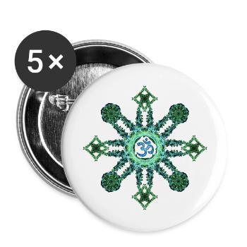 Blue/Green Om - Buttons groß 56 mm (5er Pack) - Weiß - Vorne