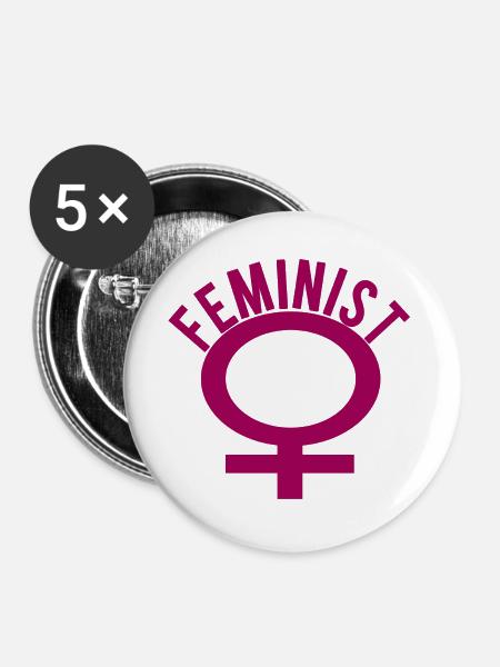 Feminist - Buttons groß 56 mm (5er Pack) - Weiß