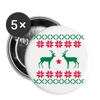 reh_norwegen_muster2 - Buttons groß 56 mm (5er Pack) - Weiß - Vorne