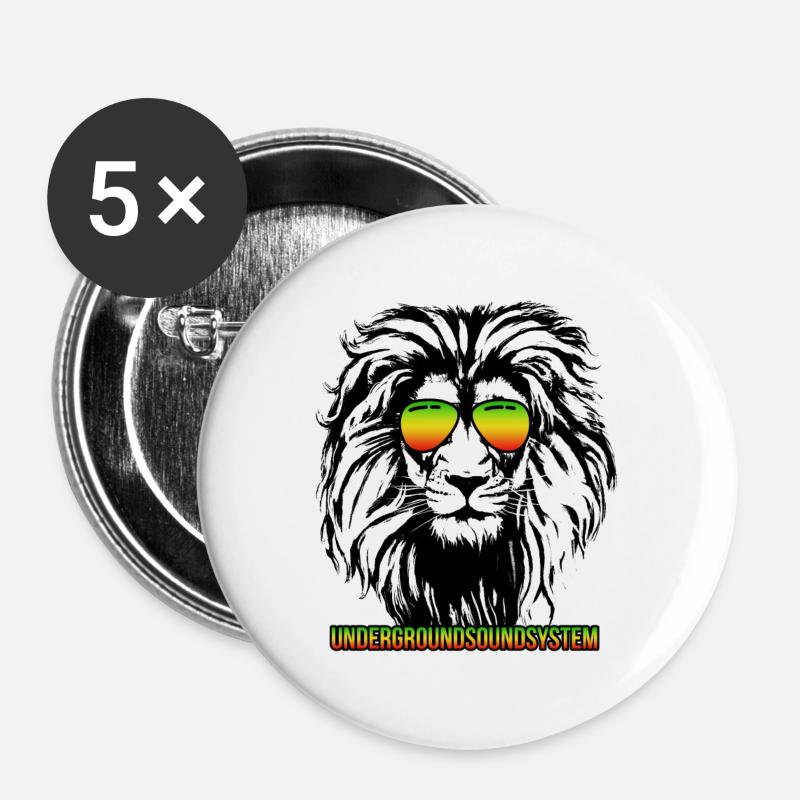 Lion Rainbow Sunglasses - Buttons large 2.2''/56 mm (5-pack) - white