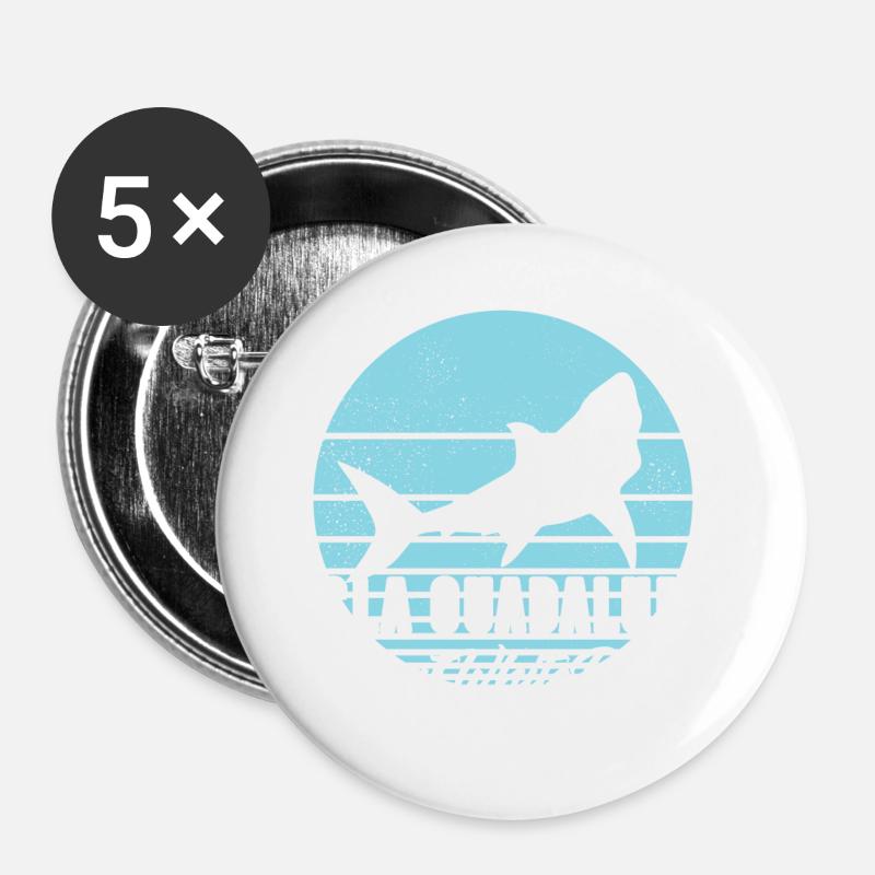 Isla Guadalupe Great White Shark Dives - Buttons large 2.2''/56 mm (5-pack) - white