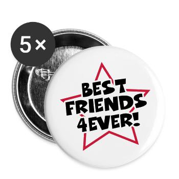 best_friends_4_ever_f2 - Buttons large 2.2''/56 mm (5-pack) - white - Front