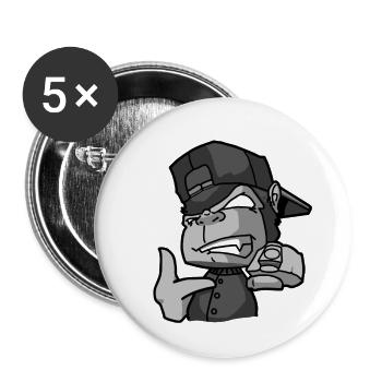 Monkey - Buttons groß 56 mm (5er Pack) - Weiß - Vorne