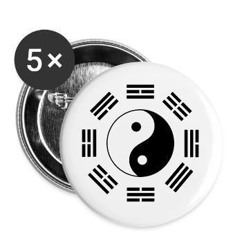 yin yang tao symbol taosimo confucio philosophy - Buttons large 2.2''/56 mm (5-pack) - white - Front