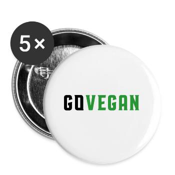Aller cadeau vegan - Lot de 5 grands badges (56 mm) - blanc - Devant