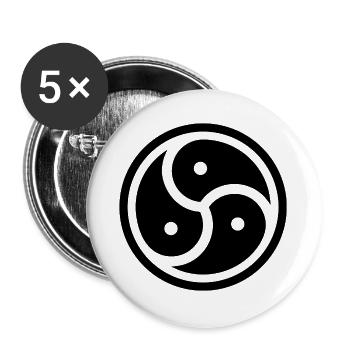 bdsm bondage fetish latex mistress symbol dominates - Buttons large 2.2''/56 mm (5-pack) - white - Front