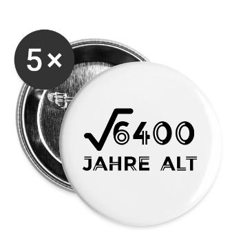 80 years birthday gift - Buttons large 2.2''/56 mm (5-pack) - white - Front
