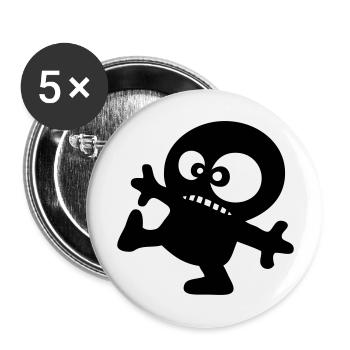little man funny anime drawing cartoon - Buttons large 2.2''/56 mm (5-pack) - white - Front