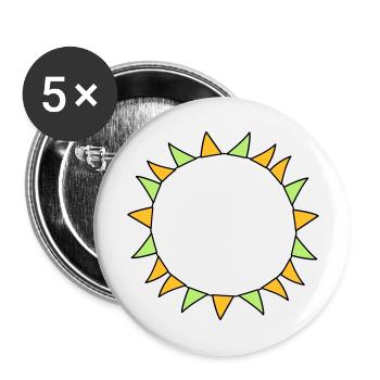 colorful garland circle ring round frame party dekora - Buttons large 2.2''/56 mm (5-pack) - white - Front