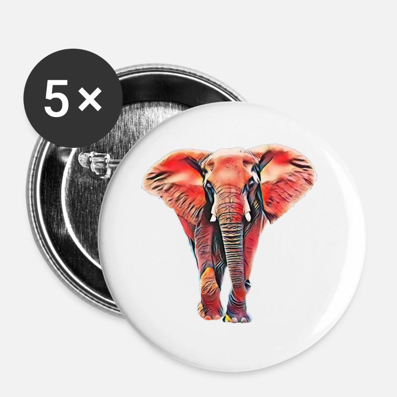elephant - Buttons large 2.2''/56 mm (5-pack) - white