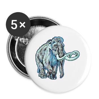Mammut - Buttons groß 56 mm (5er Pack) - Weiß - Vorne