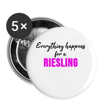 Wein TShirt Weinglas Weinfest Weinrebe Geschenk - Buttons groß 56 mm (5er Pack) - Weiß - Vorne