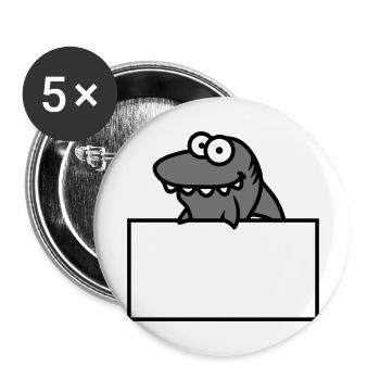 hai schild lustig rahmen mauer zeigen comic cartoo - Buttons groß 56 mm (5er Pack) - Weiß - Vorne