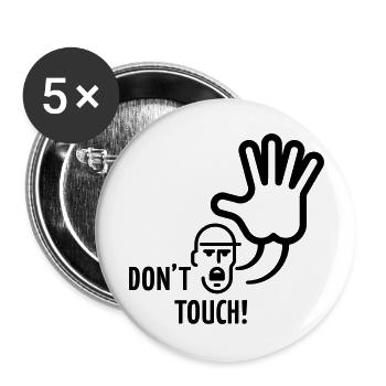Don't Touch! - Buttons large 2.2''/56 mm (5-pack) - white - Front