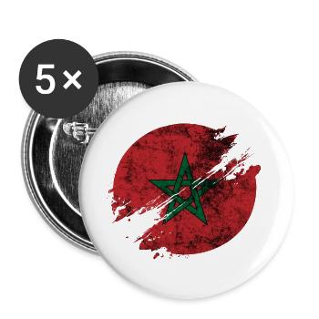 Marokko Kreis verschwommen Vintage / Geschenk - Buttons groß 56 mm (5er Pack) - Weiß - Vorne