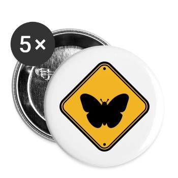 butterfly caution caution note shield zone - Buttons large 2.2''/56 mm (5-pack) - white - Front