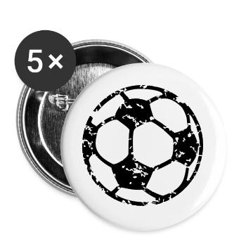 Fußball - Buttons groß 56 mm (5er Pack) - Weiß - Vorne