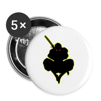 Dark Ninja Warrior Ninja Shadow Ninja Lover - Buttons large 2.2''/56 mm (5-pack) - white - Front