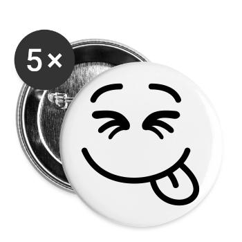 smiley_f1 - Lot de 5 grands badges (56 mm) - blanc - Devant