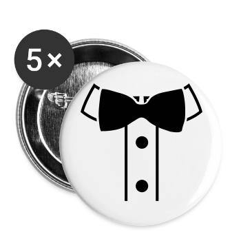fliege_f1 - Lot de 5 grands badges (56 mm) - blanc - Devant
