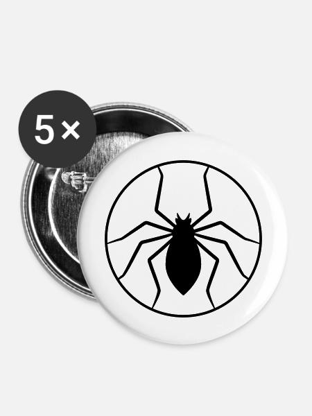 Circle Spider Logo Design - Buttons groß 56 mm (5er Pack) - Weiß