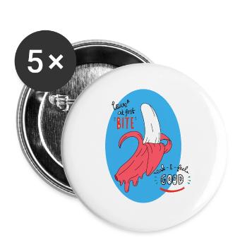 Pink banana - Buttons large 2.2''/56 mm (5-pack) - white - Front