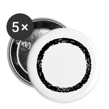 round circle ring round strip line bar bottom - Buttons large 2.2''/56 mm (5-pack) - white - Front