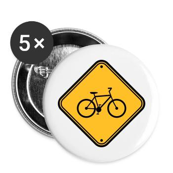 Signboard Bicycle Sign Note Zone d'avertissement - Lot de 5 grands badges (56 mm) - blanc - Devant