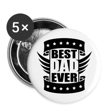 Best Dad Ever Wings Logo-Design - Lot de 5 grands badges (56 mm) - blanc - Devant