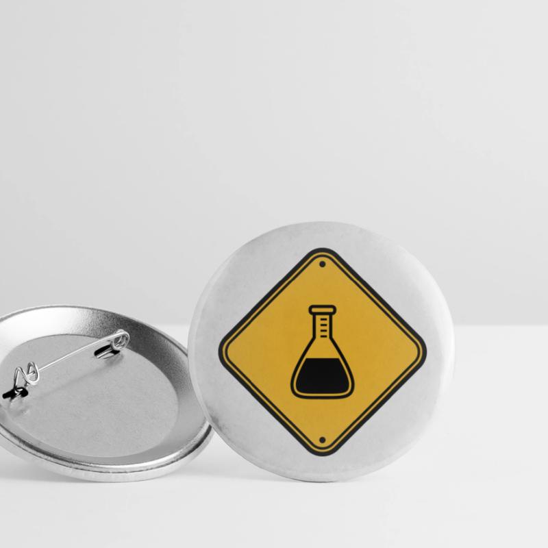 caution science shield note caution flues Buttons large 2.2''/56 mm (5-pack)