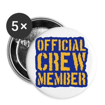 Official Crew Member Stamp - Lot de 5 grands badges (56 mm) - blanc - Devant