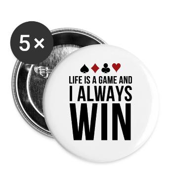Geschenkidee für Pokerspieler Poker Pokerchips - Buttons groß 56 mm (5er Pack) - Weiß - Vorne